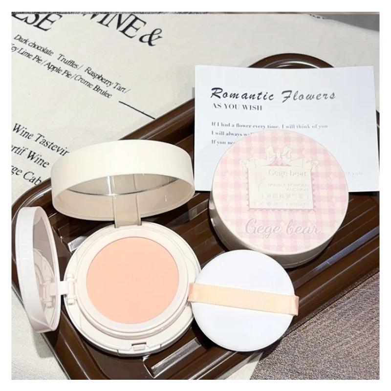 2 in 1 Double Layer Powder Cushion Clear Natural Lasting Brightening Gege Bear Makeup Concealer Loose Powder Cushion Cream