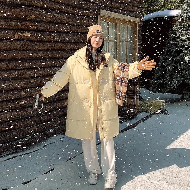 Custard Horn Button Down Cotton Jacket Women's 2025 New Winter Korean Cotton Jacket Padded Jacket Thickened Jacket
