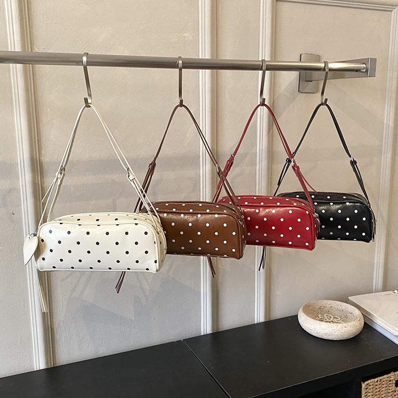 Frühlings-PU-Punkte Herzförmiger Anhänger Umhängetaschen Taschen Hohe Qualität Süße Handtaschen mit Obergriff Exquisite Vielseitige Mode Umhängetaschen