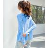26 year new summer outfit hollowed out round neck knitted long sleeved sunshade sweater top simple and high-end women's knitted sweater