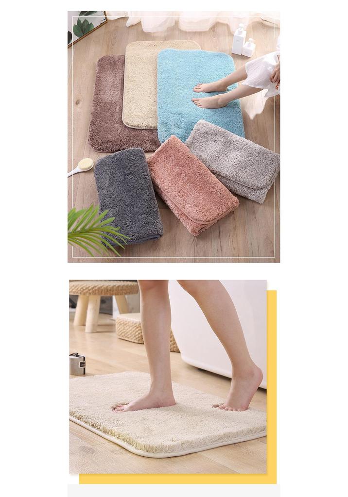Thickened Anti-Slip Bathroom Floor Mat: Water-Absorbent Plush Doormat for Toilet, Entrance, and Bedroom