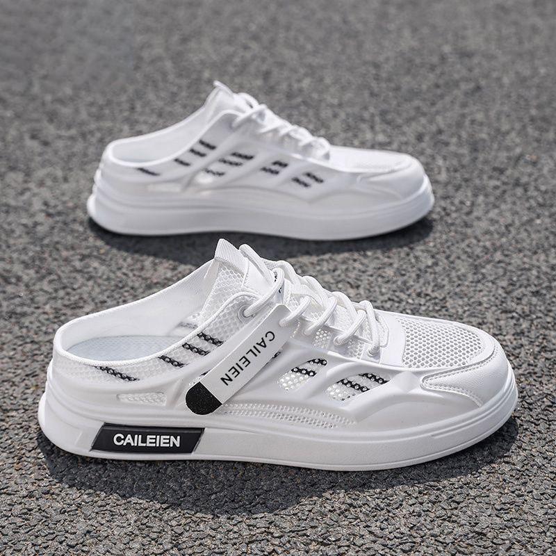 

Men s Shoes Sandals New Mesh Breathable Outdoor Wading Sports Skate Casual Baotou Half Slippers 39