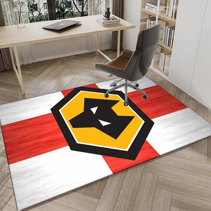 Wolves Team Emblem Printed Area Rug for Office, Chair Rug, Decorative Carpet Floor Mat, Large Size Fan gifts Christmas gifts