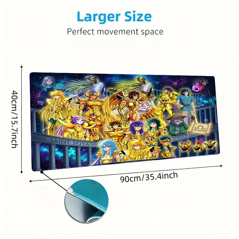Saint Seiya Color Mouse Pad Large Gaming Table Cushion Non-slip Laptop Tablet Big Mousepad XXL Mat Mini PC Playmat With Lock Edge