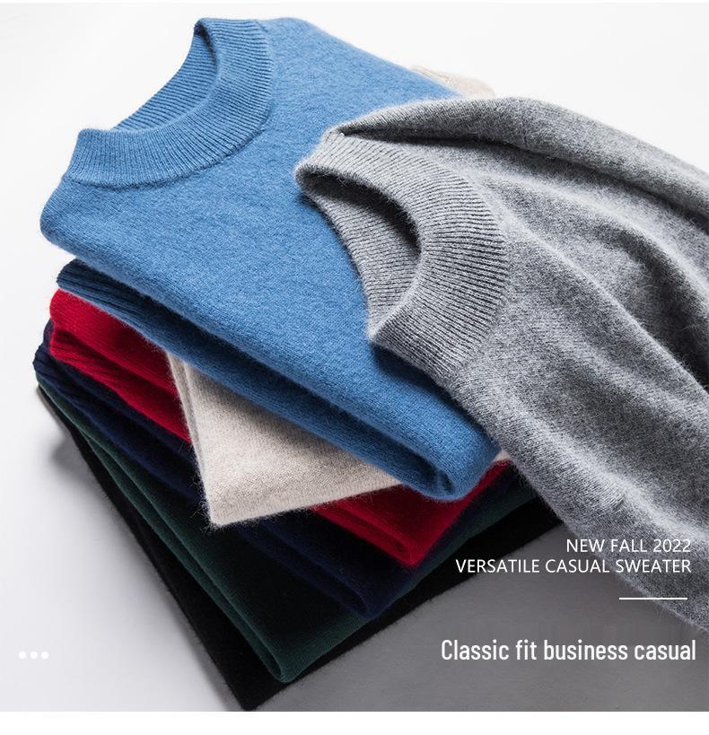 Men's Half-High Collar Thick Knit Sweater - Autumn/Winter Velvet Business Layer