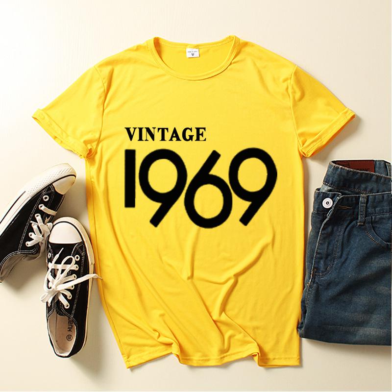 Vintage 1969 1971 Letter Print Women T Shirt Short Sleeve ONeck Loose Women Tshirt Ladies Tee Shirt Tops Clothes Camisetas Mujer