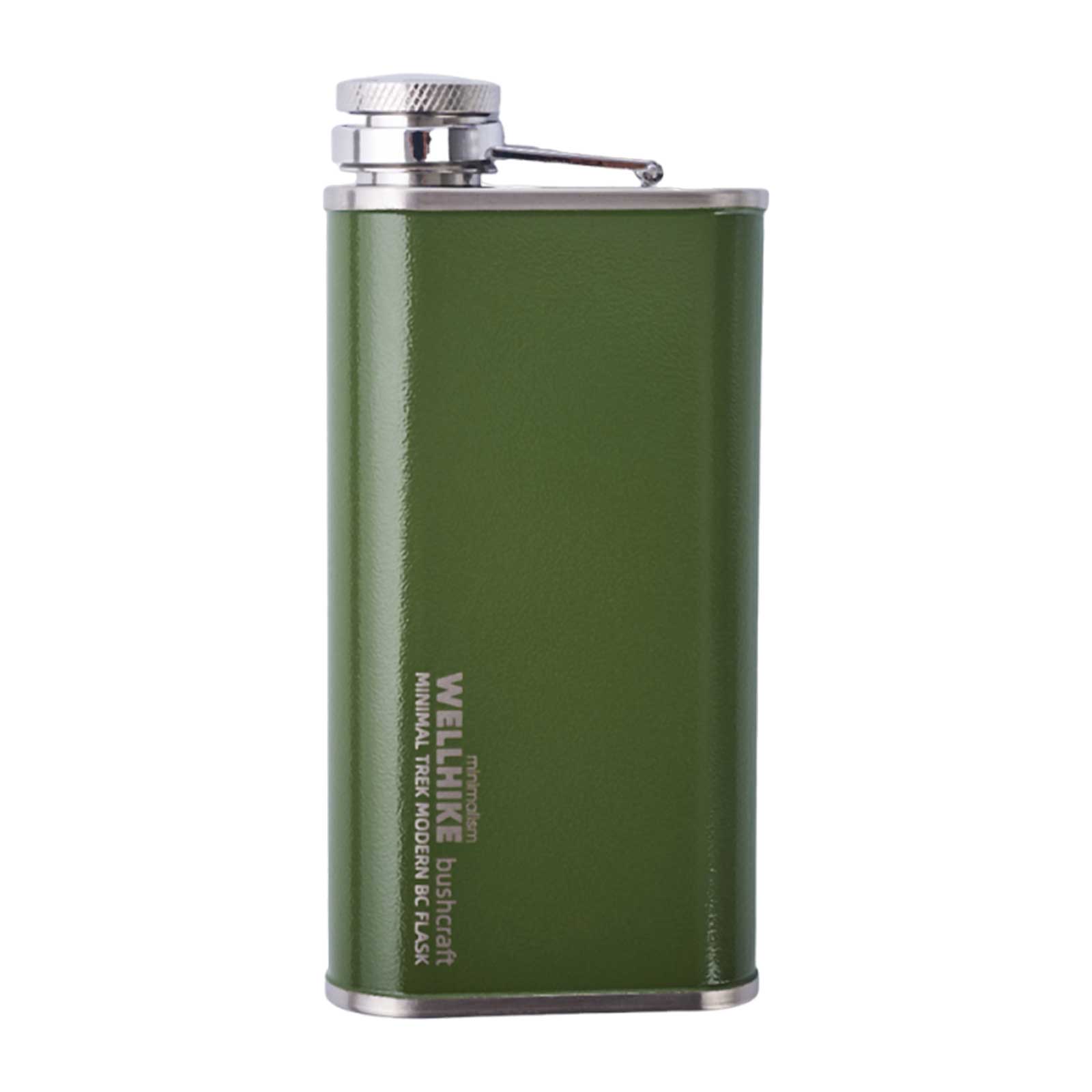 

Flat Stainless Steel Water Bottle Compact Size Lightweight Drink Bottle Washable Design for Juice Coffee Lemonade and Liquor зелёный