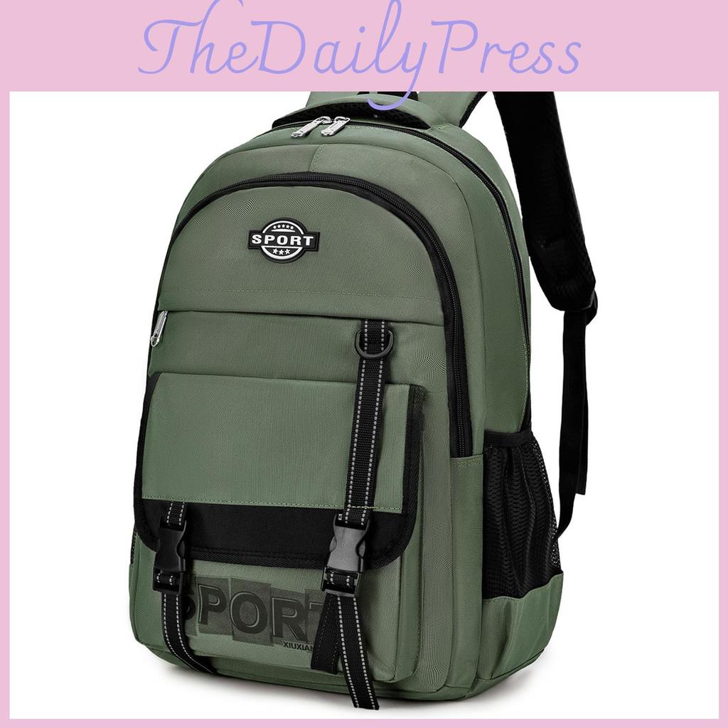 Canvas Oxford Business Backpack With Letter Printing Design For Commuters Daily