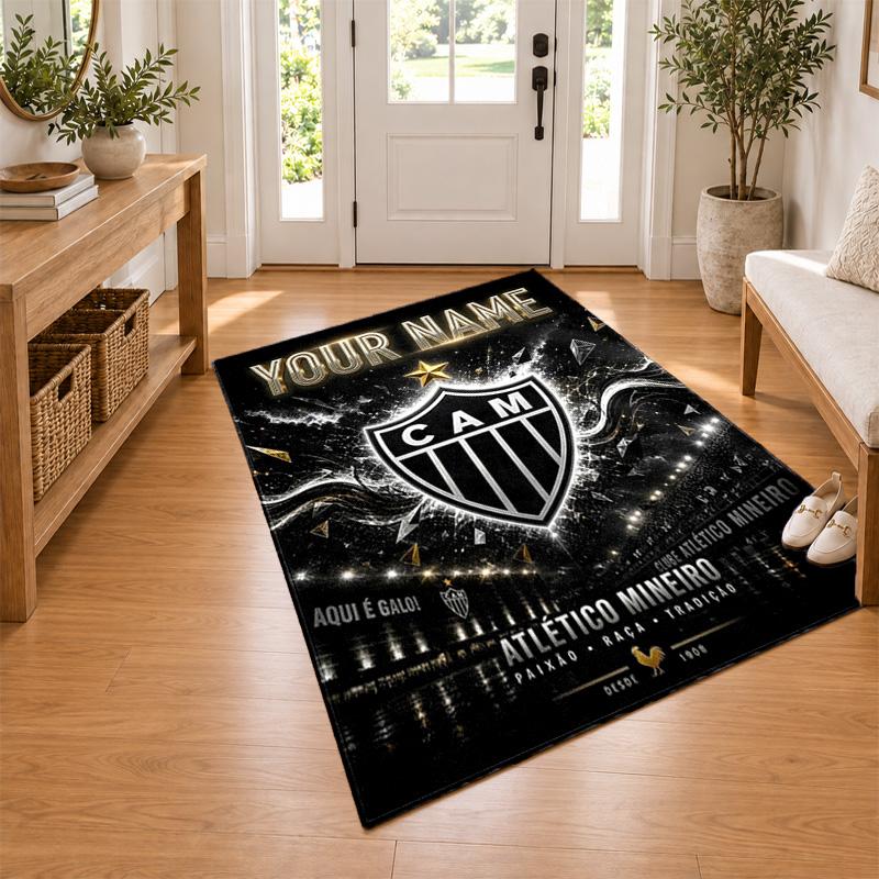 Clube Atletico Mineiro Custom Name Personalized Rug Non‑Slip Doormat Floor Carpet Housewarming Birthday Gift for Family Friends