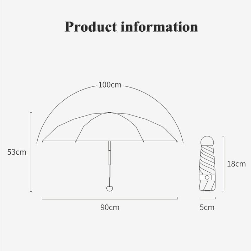 Cute Mini Five-Fold Umbrella Fruit Capsule Sun Womens Umbrella Sun Protection Uv Protection Sunshade Folding Sun Parasol