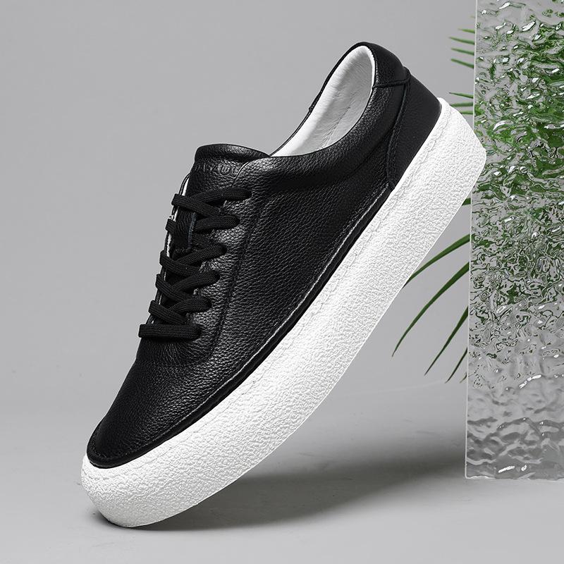 New board shoes men's leather little white shoes men's breathable sports shoes casual shoes men's shoes Korean version versatile youth shoes