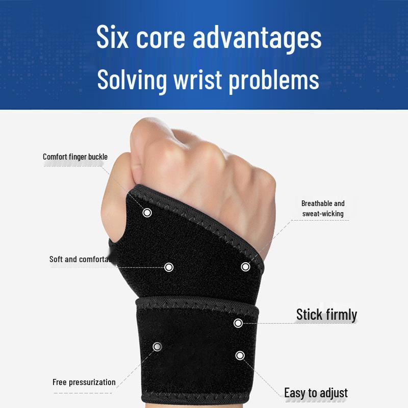Men's Fitness Wrist Brace - Support Strap for Sprains, Strength Training & Bench Press Elastic Compression Sleeve