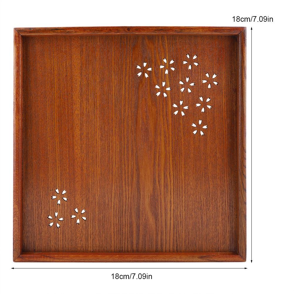 Traditional Wooden Tea Plate Coffee Fruits Snacks Serving Tray Dish for Home Restaurant