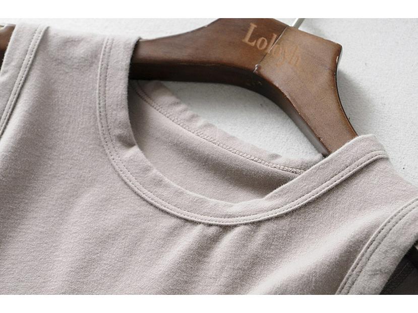 2024 Women's Summer Cotton Cycling Vest: European & American Style, Solid Color, Wide Strap, Short Cropped Tank Top