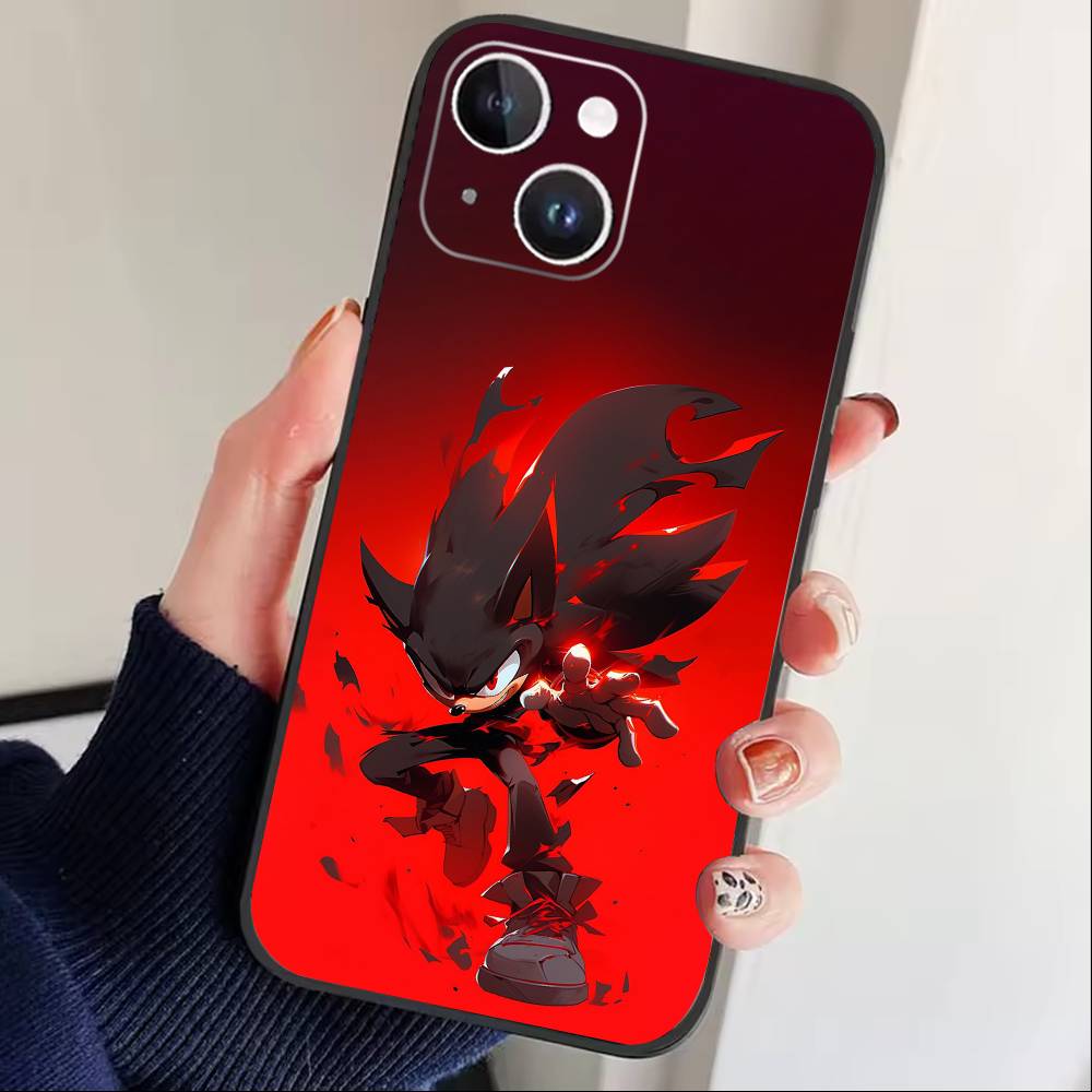 L-Shadow the Hedgehog Phone Case For iPhone 17 16 15 14 13 12 Max Plus Silicone Black Cover