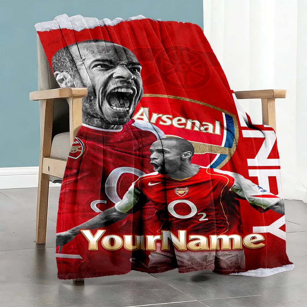 Arsenal Customize Text Blanket Gift Customizable Blanket Soft Warm Cozy Perfect for Office Bed Nap Couch Four Seasons Multipurpose