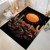 Sunset Desert Landscape Area Rug with Cactus and Starry Night Sky Suitable for Use As an Anti-slip for Living Room Bedroom Sofas