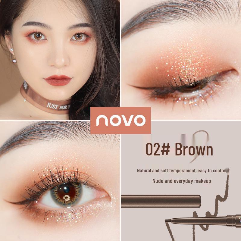 Novo Waterproof Sweatproof Long-Lasting Eyeliner - No Smudge, Ultra-Fine Tip for Students & Beginners, Ideal for Inner Corner Highlighting