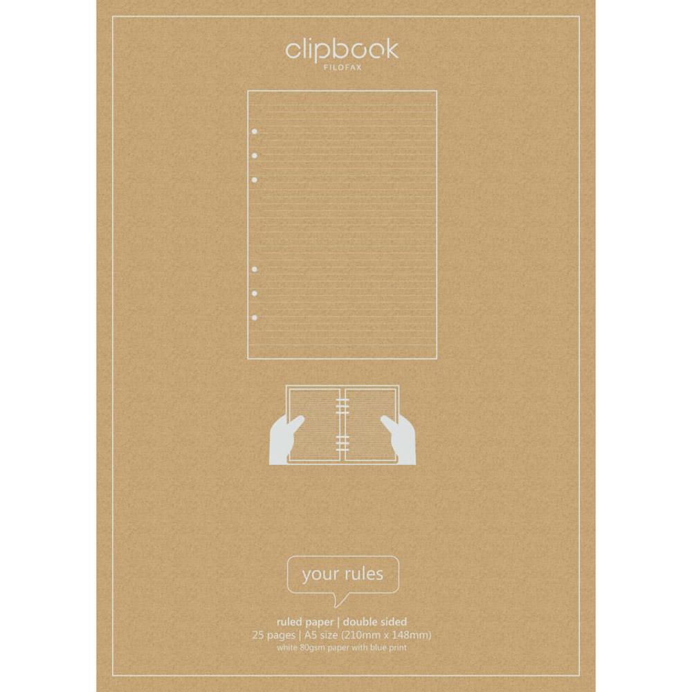 Filofax Filofax A5 Clipbook Refill 25pk (Ruled)