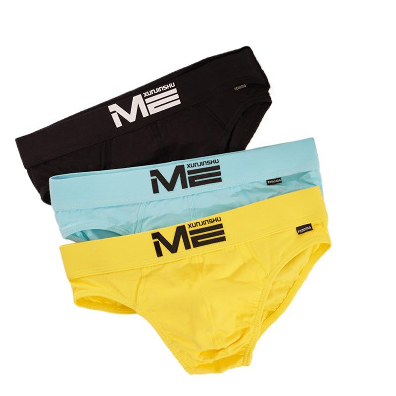 2025 Popular Men's Seamless Cotton Breathable Mid-Waist Sporty Briefs for Teenagers.