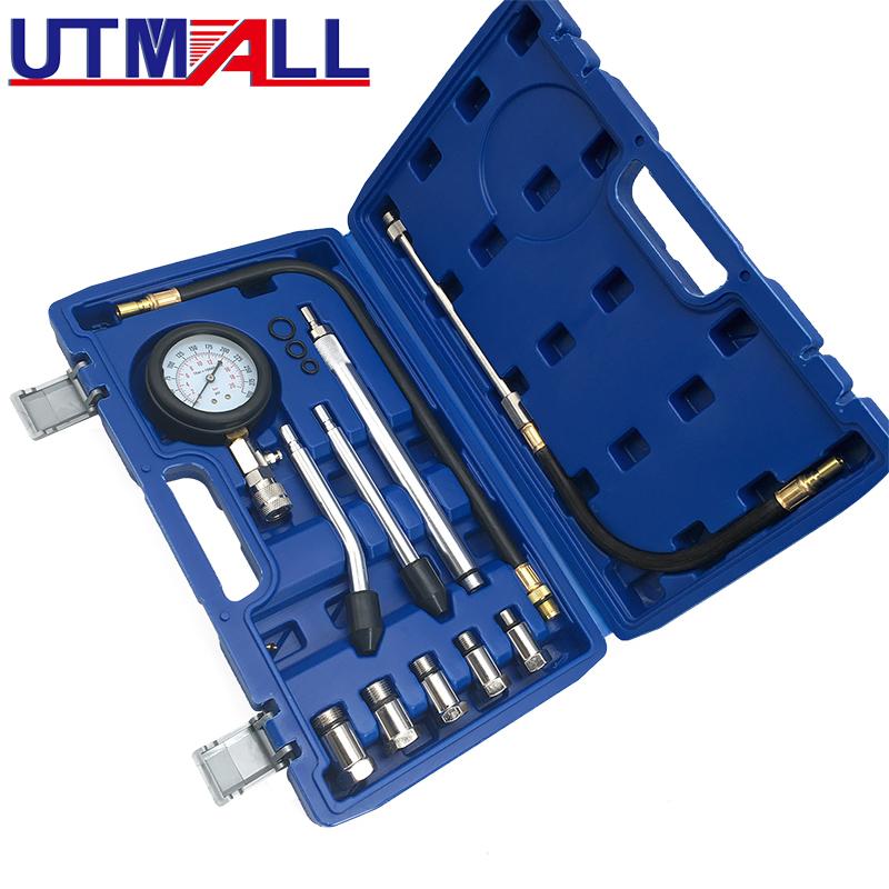 New Rapid Connected Petrol Gas Engine Cylinder Compressor Gauge Meter Test Pressure Compression Tester Leakage Diagnostic