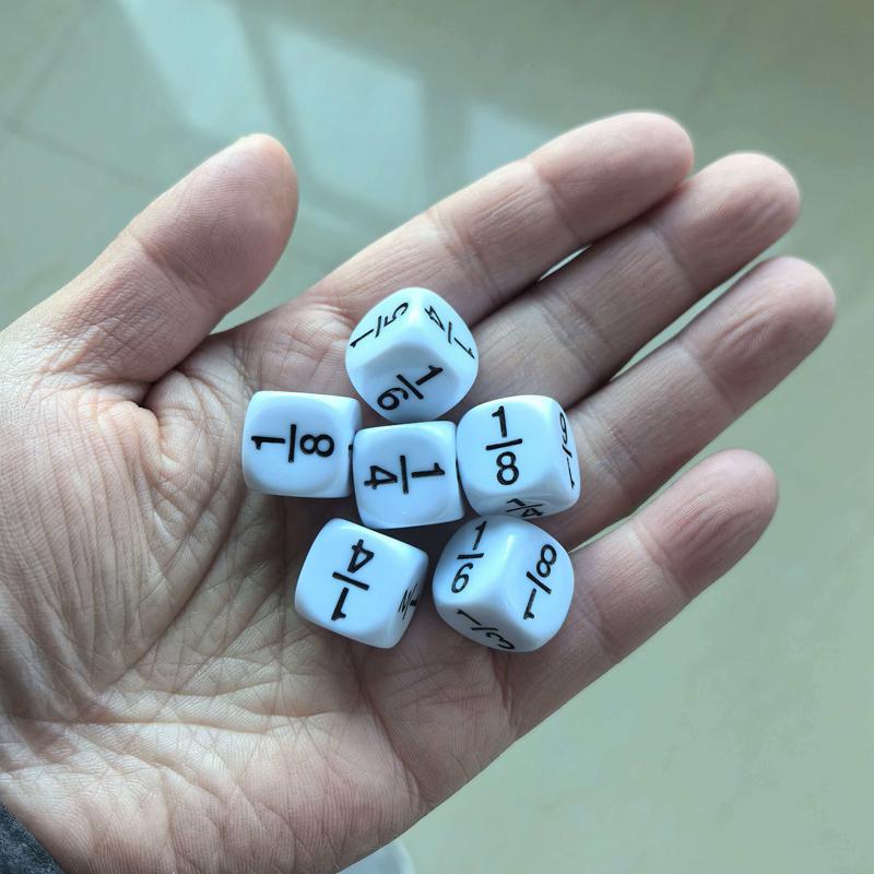 Fraction Dice 16Mm Math Practice Learning Toys For Kids Boys Girls Educational Classroom Gifts Students Board Games Accessories