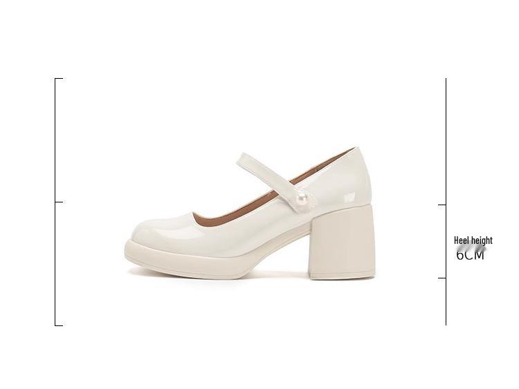 Women's British Style High Heels with Thick Soles for Spring/Autumn 2024 - Leather Qipao Mary Janes