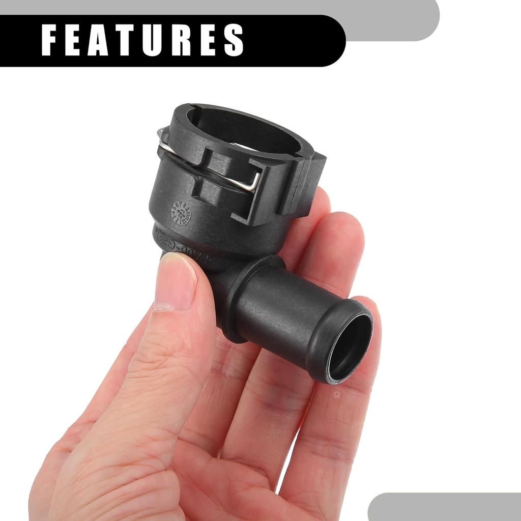 Upper Radiator Coolant Hose Connector Pipe No.1K0122291H - Car Interior Heater Hose Connector - for Volkswagen Passat 2012-2014 Plastic Black 1 Pc