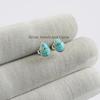 Natural Turquoise Stud Earrings, Teardrop Turquoise Studs, Tiny Stud Earrings, 925 Sterling Silver Studs, Gift for Wife
