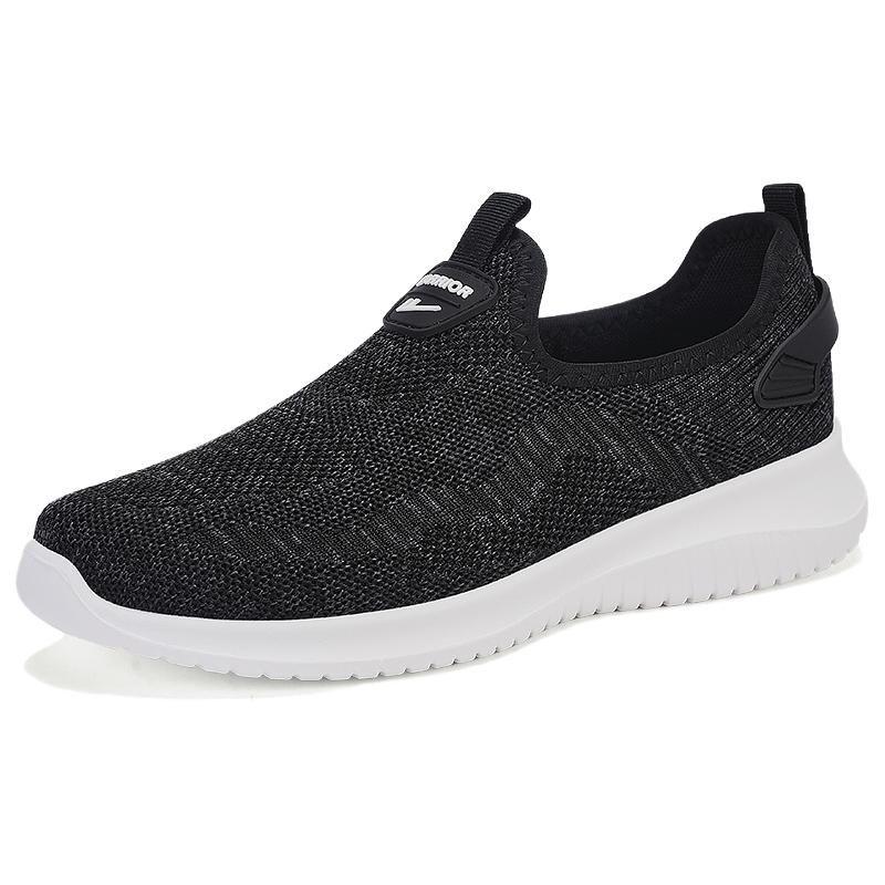 Warrior Slip-On Soft Sole Comfortable Breathable Low-Top Casual Shoes Women sneaker Black WXY(JS)-083604