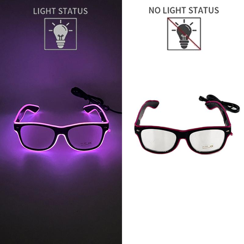 Festival Glowing Glasses With Lights Birthday Luminous LED Party Glasses Bar Club Props Fluorescent Neon Glasses Supplies