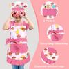 Kids Aprons for Cooking,Kids Chef Hat and Apron with Large Pocket for Baking Cupcake kids Apron for 6-12 Years