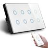 WLAN Smart Touch Licht Wandschalter Interruptor Glaspanel 8-fach 147*86mm Tuya App SmartLife Kompatibel mit Alexa Google Home