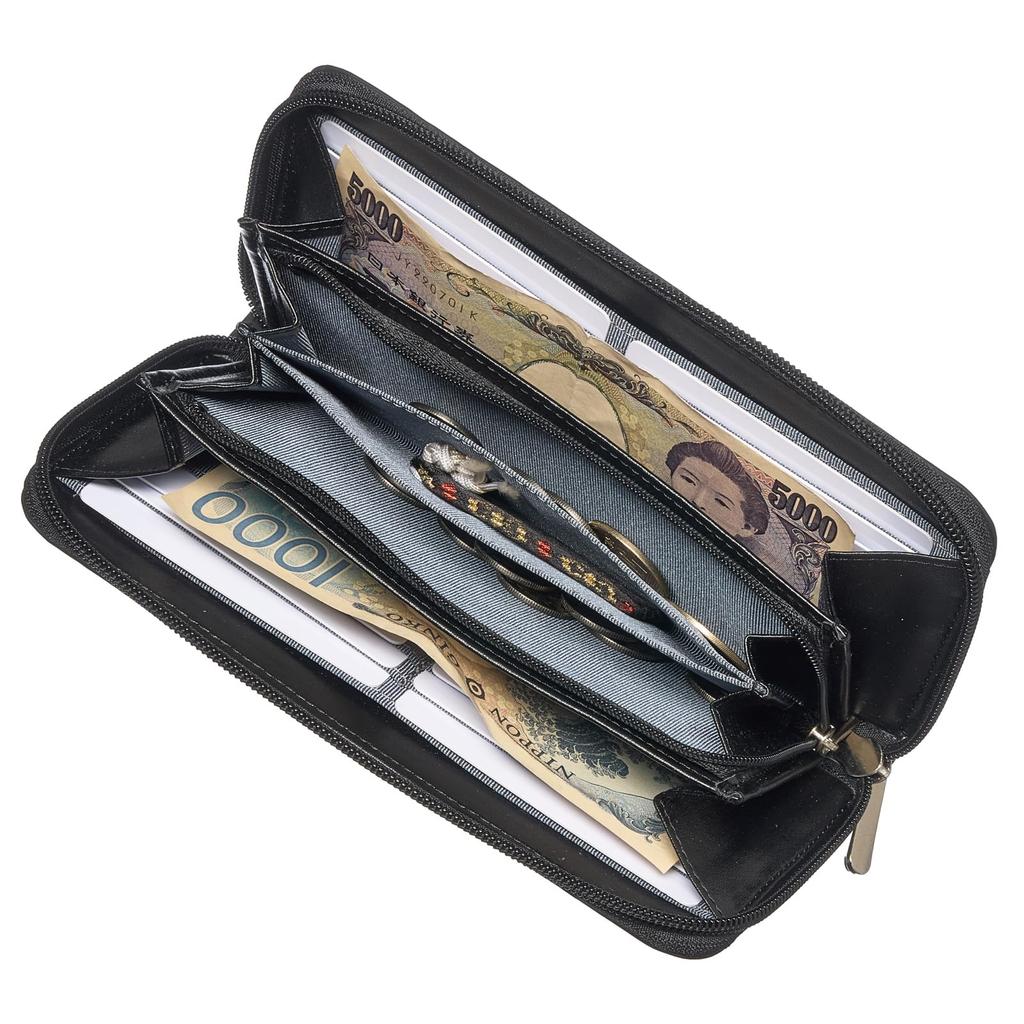 Champion Runde Reißverschluss-Langbörse mit Münz-Goldbeutel, Logo,