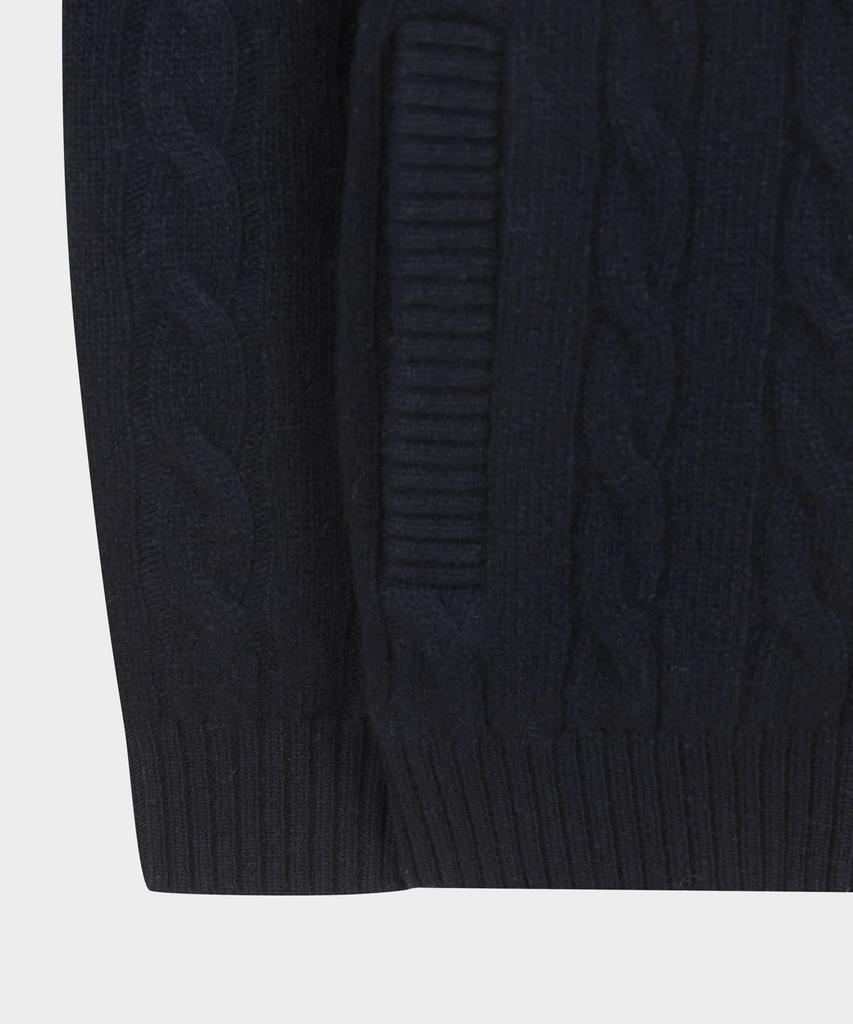 Brooks Brothers Cable Zip-Up Sweater (Dark Navy) (Bbwcmbf406)