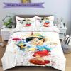3pcs Pinocchio & Jiminy Cricket Watercolor Art Print Cover Set Ultra Soft, Breathable, and Comfortable Bedding with Stylish Design for Bedroom an