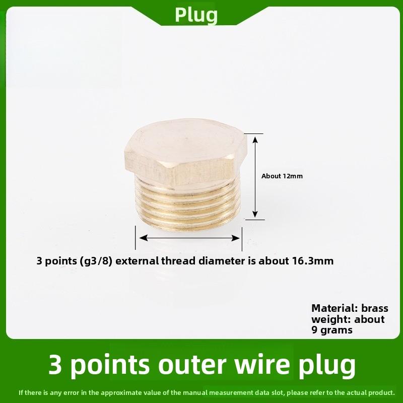 BSP 1/8"1/4"3/8"1/2"3/4'' Male&Female Threaded Brass Pipe Hex Head Brass Stopper End Cap Plug Plumbing Fitting Connector Adapter
