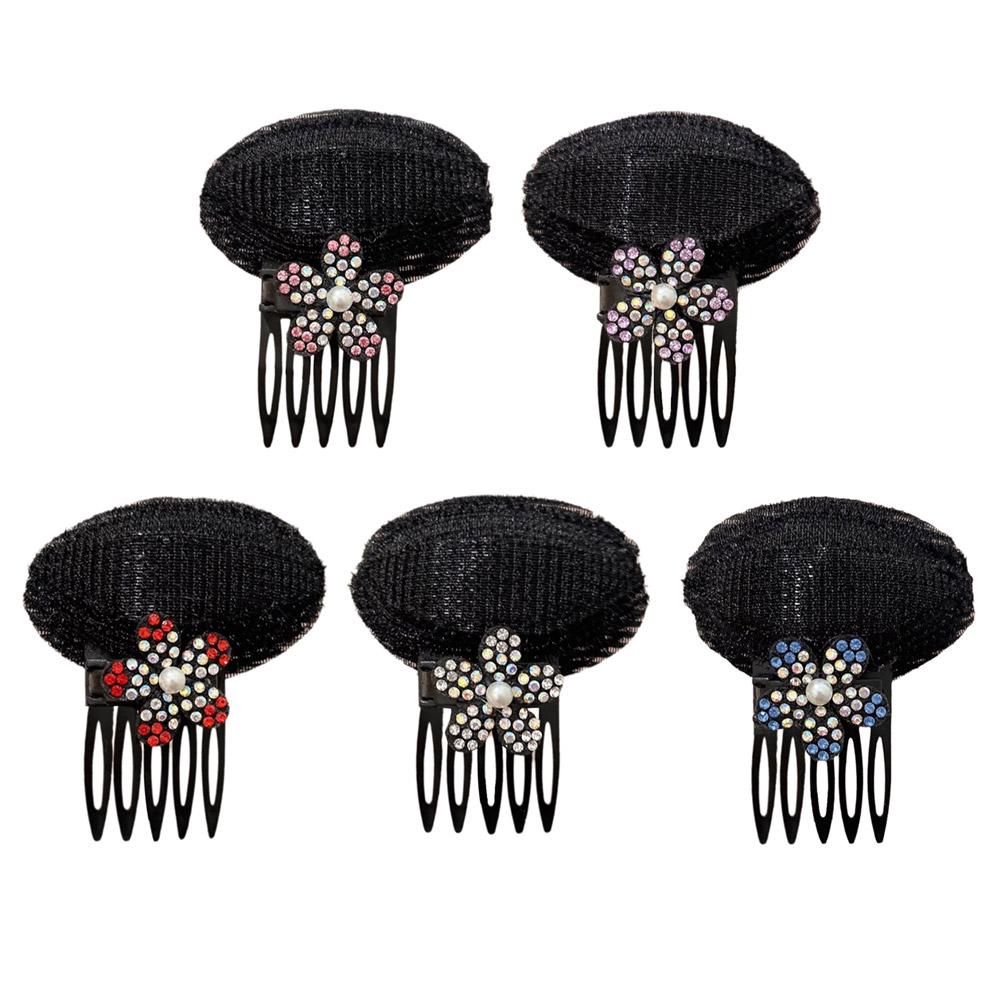 Rhinestone Invisible Fluffy Hair Pad Sponge Clips Puff Up Base Cushion It Hair Bun Head For Wom F0I1