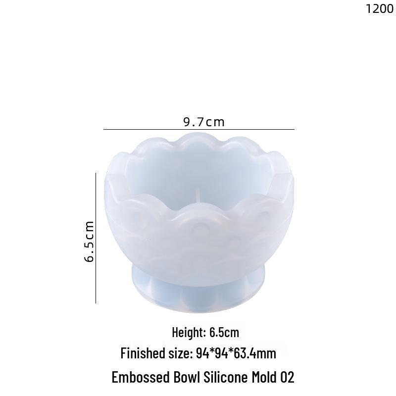 Poppy Resin Mold: Embossed Bowl & Candle Succulent Pot Silicone Mold