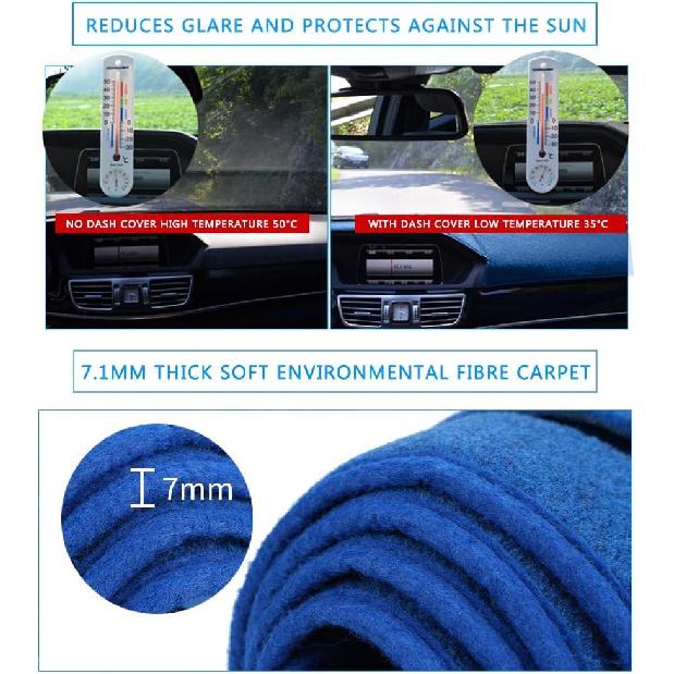 Dashboard Cover Dash Cover Mat Pad  Fit For Toyota 4Runner Pickup Truck 1989 1990 1991 1992 1993 1994 1995(89-95 Blue)