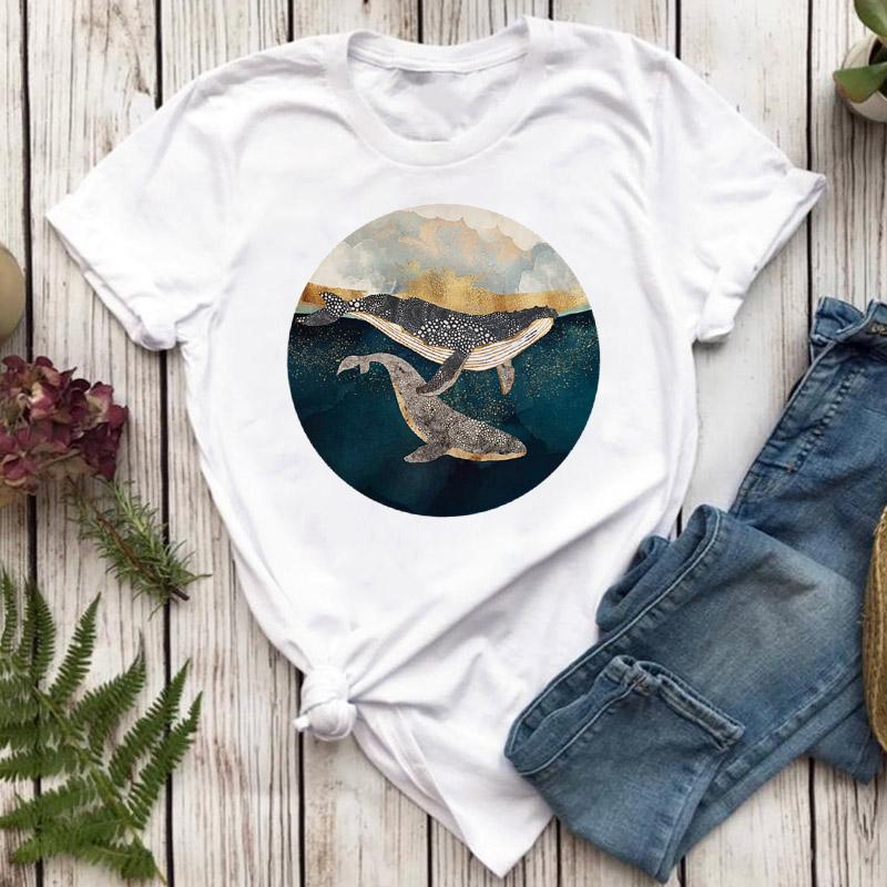 T-Shirt For Women Harajuku T-Shirts Cartoon Graphic Tshirt 90S Girl Fashion Top Female Casual Tees Short Sleeve T-Shirt Femme