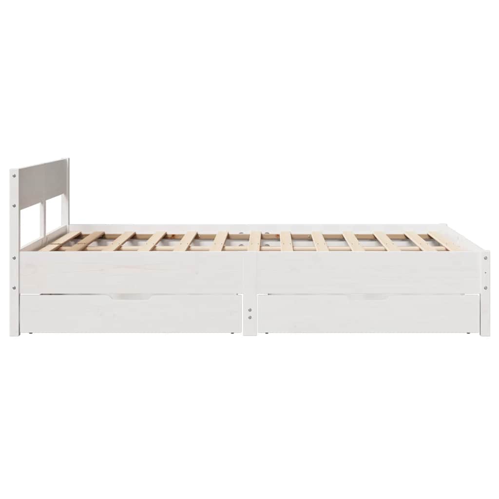 Vidaxl Bed Frame Without Mattress, White, 120X200 Cm, Pine Wood