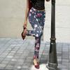 Women's Black Slim Fit Joggers with Striped and Plaid Print, Side Slit Design, Elastic Waistband Tapered Leg Sweatpants for Workout and Casual Wear