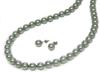 [Your and My Jewelry Box] Velveteen Case Black Pearl Necklace, Akoya Pearl Earrings SetGray 9mm 42cm [Gift Wrapped] Earrings