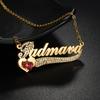 Atoztide Personalisierte Namenskette für Damen Herren Zirkon Herz Edelstahl Schmuck Anhänger Gliederkette Geburtstag Personalisierbares Geschenk