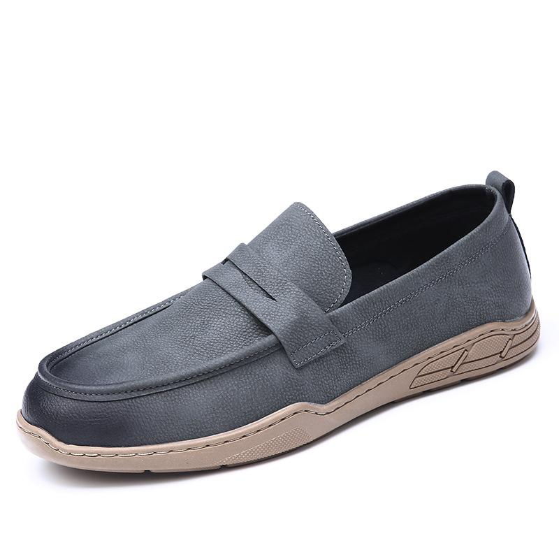 2025 new spring and summer men's shoes one-pedal loafers leather comfortable breathable men's shoes versatile casual Doudou shoes
