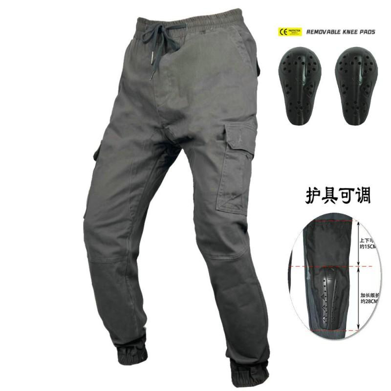 Mens Motorcycle Racing Pants With Knee Protection Slim Fit Tactical Riding Trousers Street Track Use