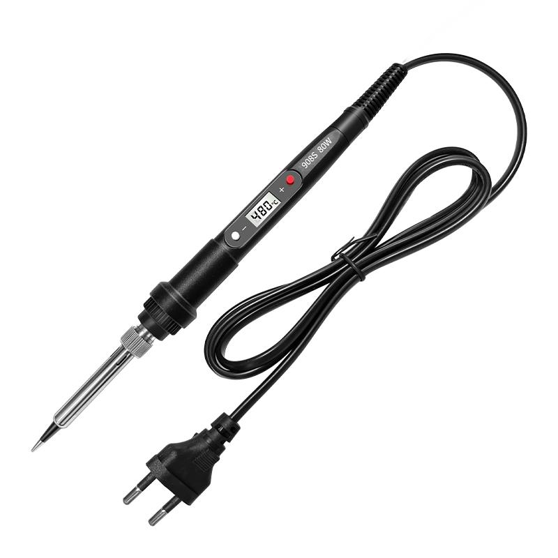 Soldering Iron Kit 80W with LCD Adjustable Temperature 180-480°C Fast Heating Ceramic Core, Desoldering Pump, Wire, Multimeter