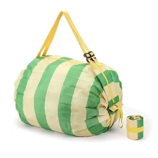 Reusable Folding Shopping Bag Foldable Grocery Tote Oxford Cloth Heavy Duty Duffle Bag with Adjustable