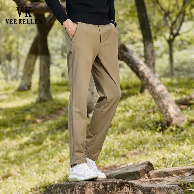 VEE KELLEN Men's Casual Straight-Leg Trousers